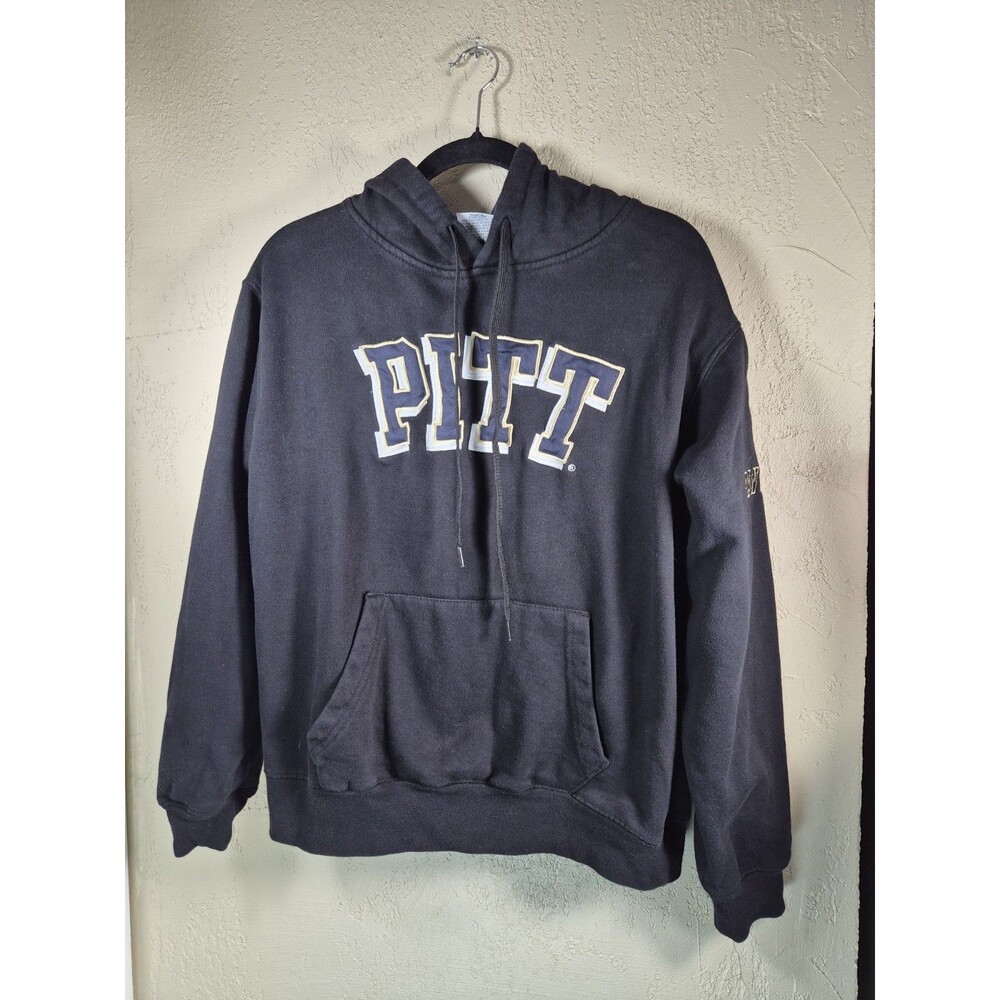 Pitt Panthers Sweatshirt Pullover Hoodie Black Medium Stadium Athletics Sleeve